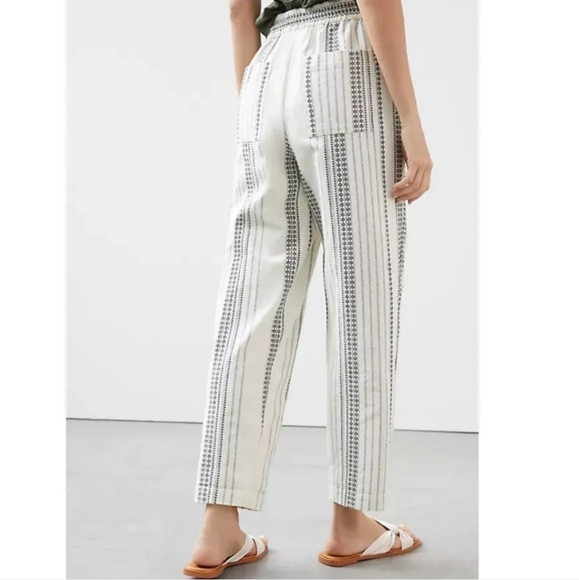 Women's XL Wide Leg Trousers Boho Style, Cotton, New Condition! Ivory + Black - Picture 2 of 13